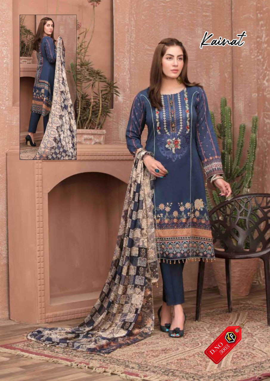 Keval Kainat 3 Luxury Lawn Casual Daily Wear Designer Karachi Dress Material Collection
